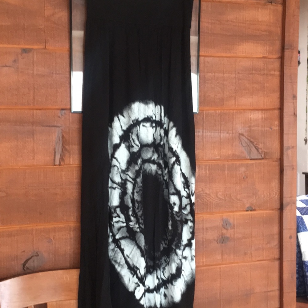 Black/white Tye Dye Maxi Skirt L